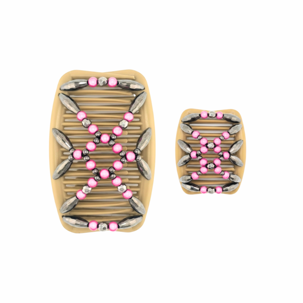 Majestic Charcoal Miracle Pink, Tan Combs