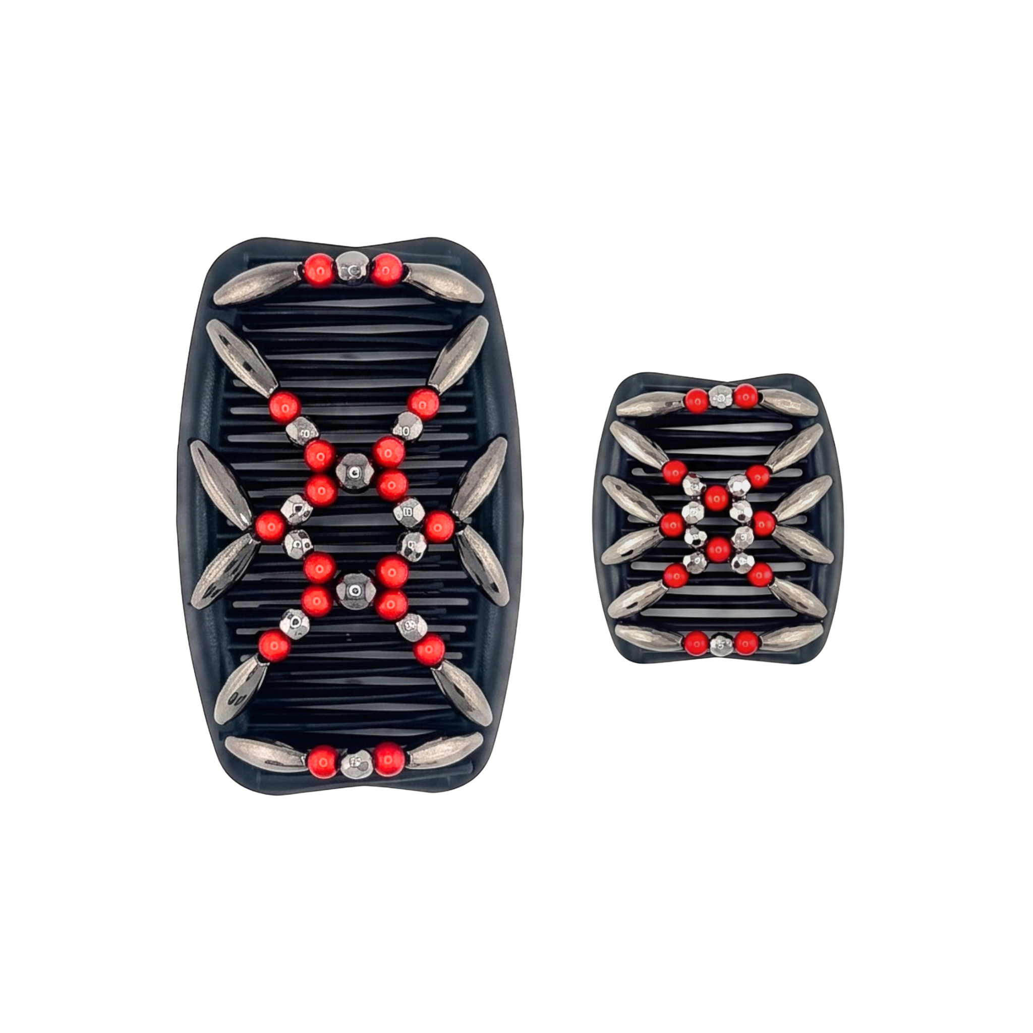 Majestic Charcoal Miracle Red, Black Combs