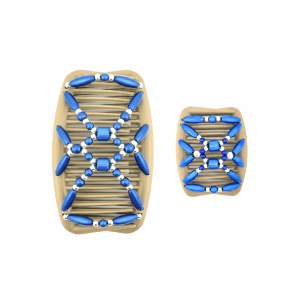 Miracle Blue Silver, Tan Combs