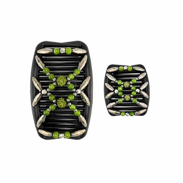 Majestic Charcoal Shambala Olive Green, Brown Combs