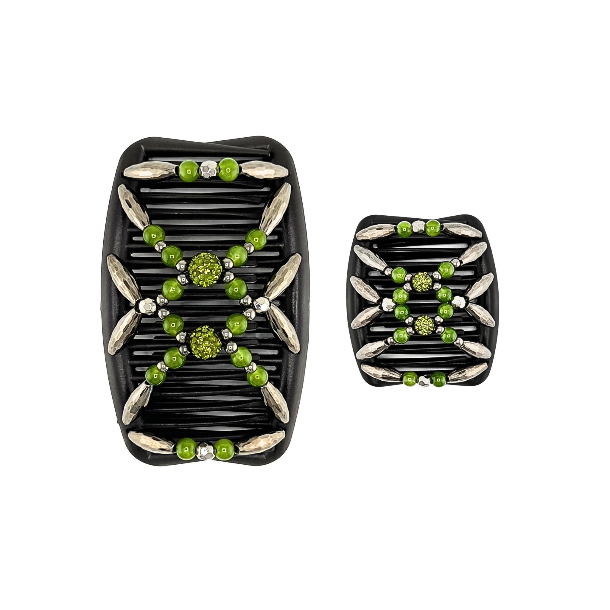 Majestic Charcoal Shambala Olive Green, Brown Combs
