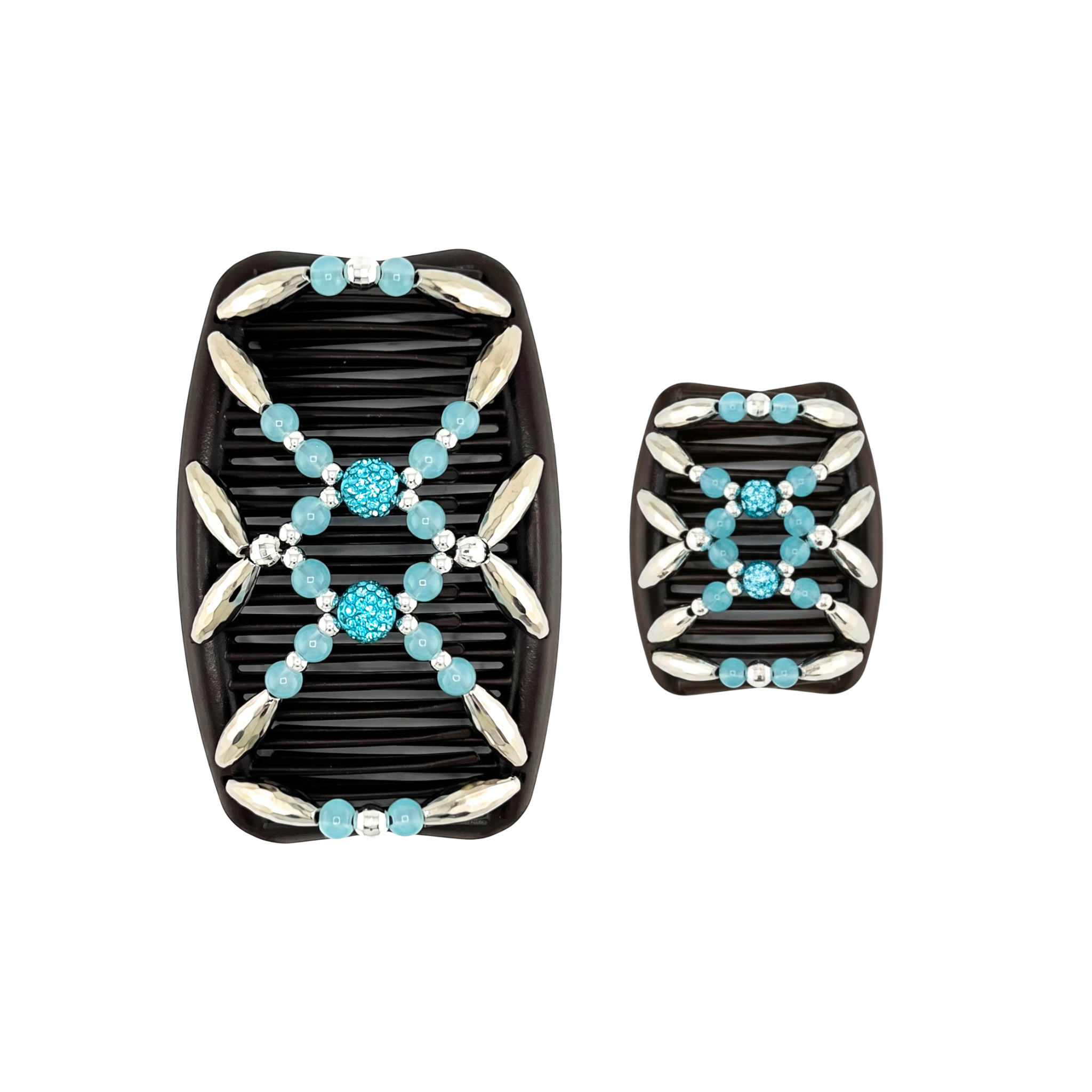 Shambala Turquoise Silver, Brown Combs