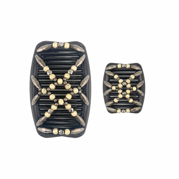Majestic Charcoal Gold Sand, Brown Combs