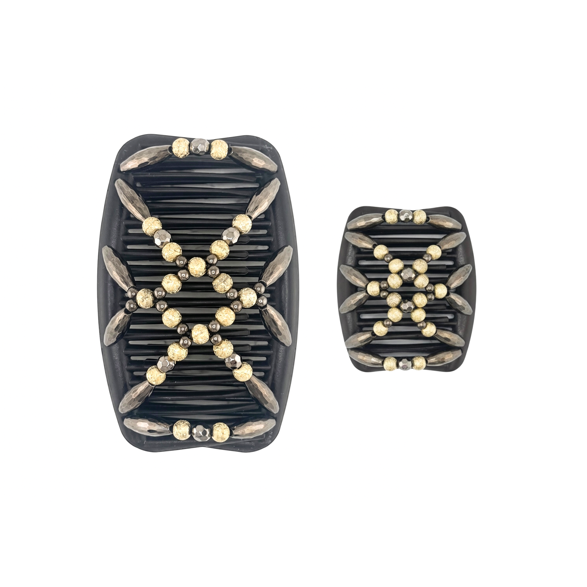 Majestic Charcoal Gold Sand, Brown Combs