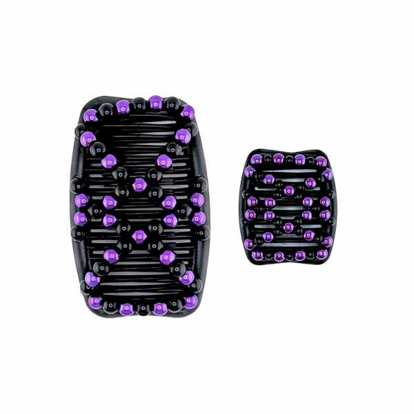 Pearl Round Black Purple, Black Combs