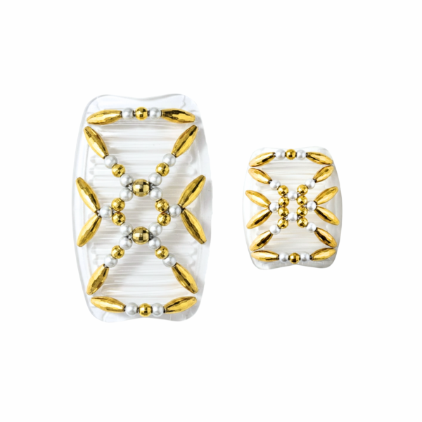 Majestic Gold White, Clear Combs