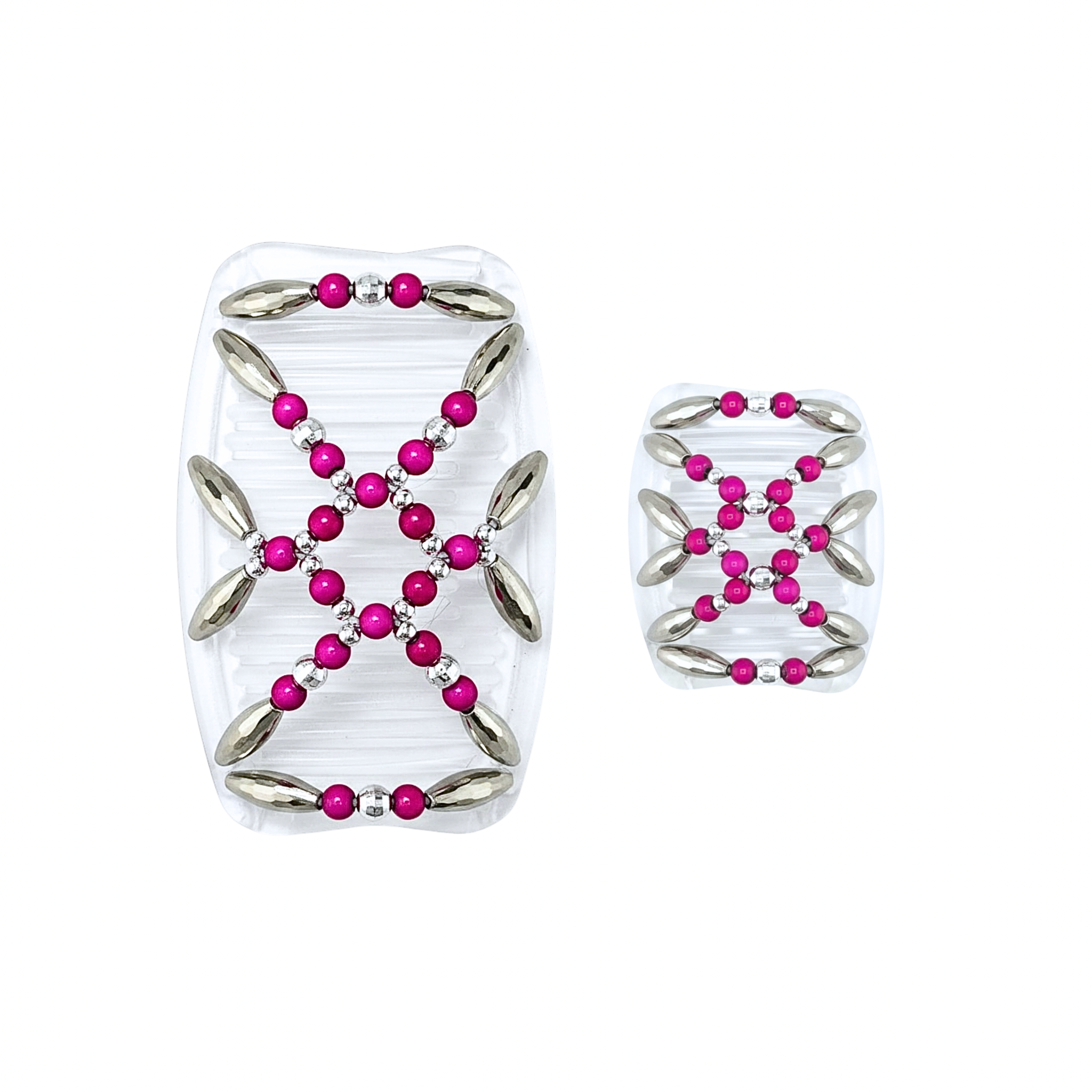 Majestic Silver Pink, Clear Combs