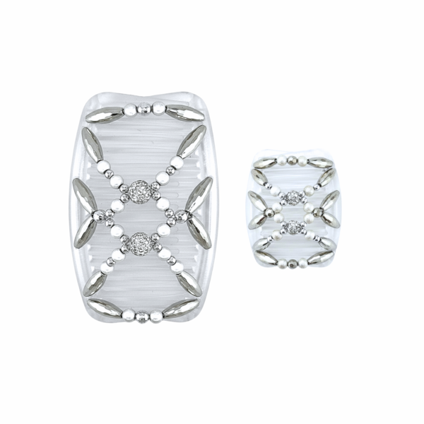 Majestic Shambala Silver White, Clear Combs