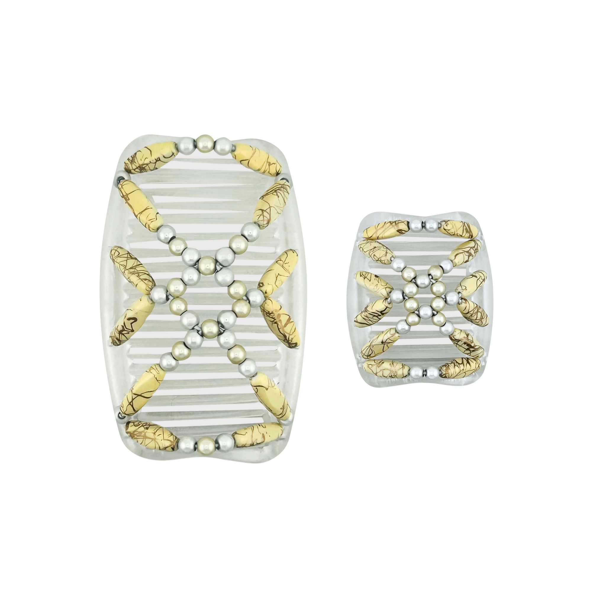 Salvadore Cream White, Clear Combs