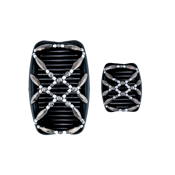 Majestic Charcoal Silver Facet, Black Combs