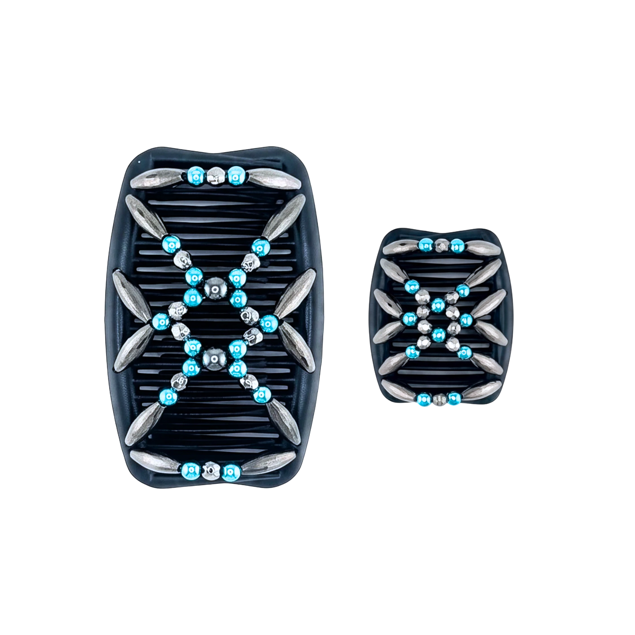Majestic Charcoal Turquoise, Black Combs
