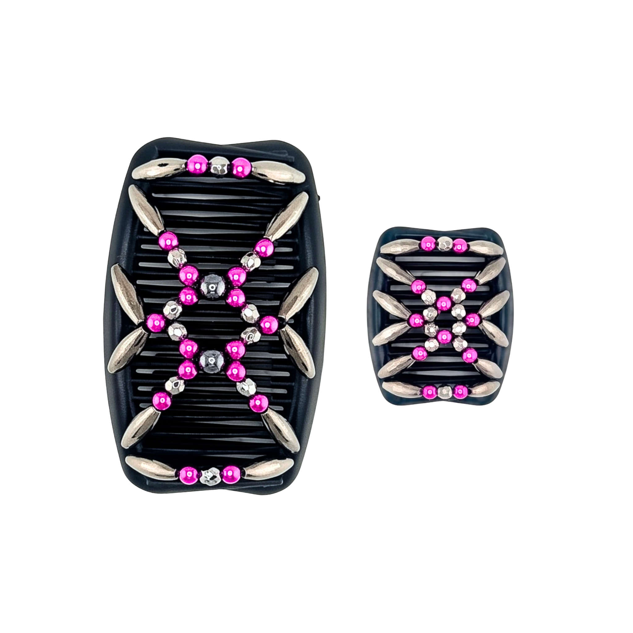 Majestic Charcoal Pink, Black Combs