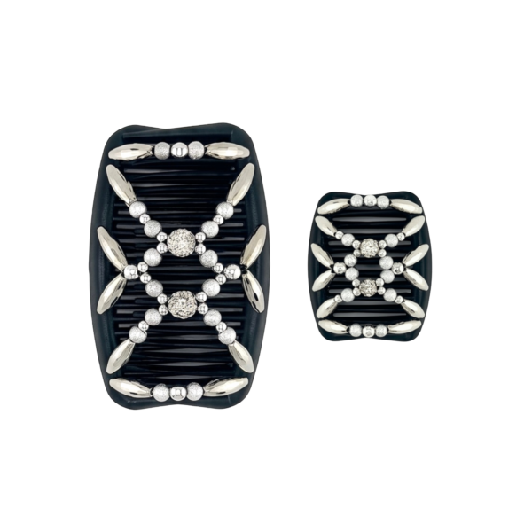 Majestic Silver Shambala Silver Sand, Black Combs