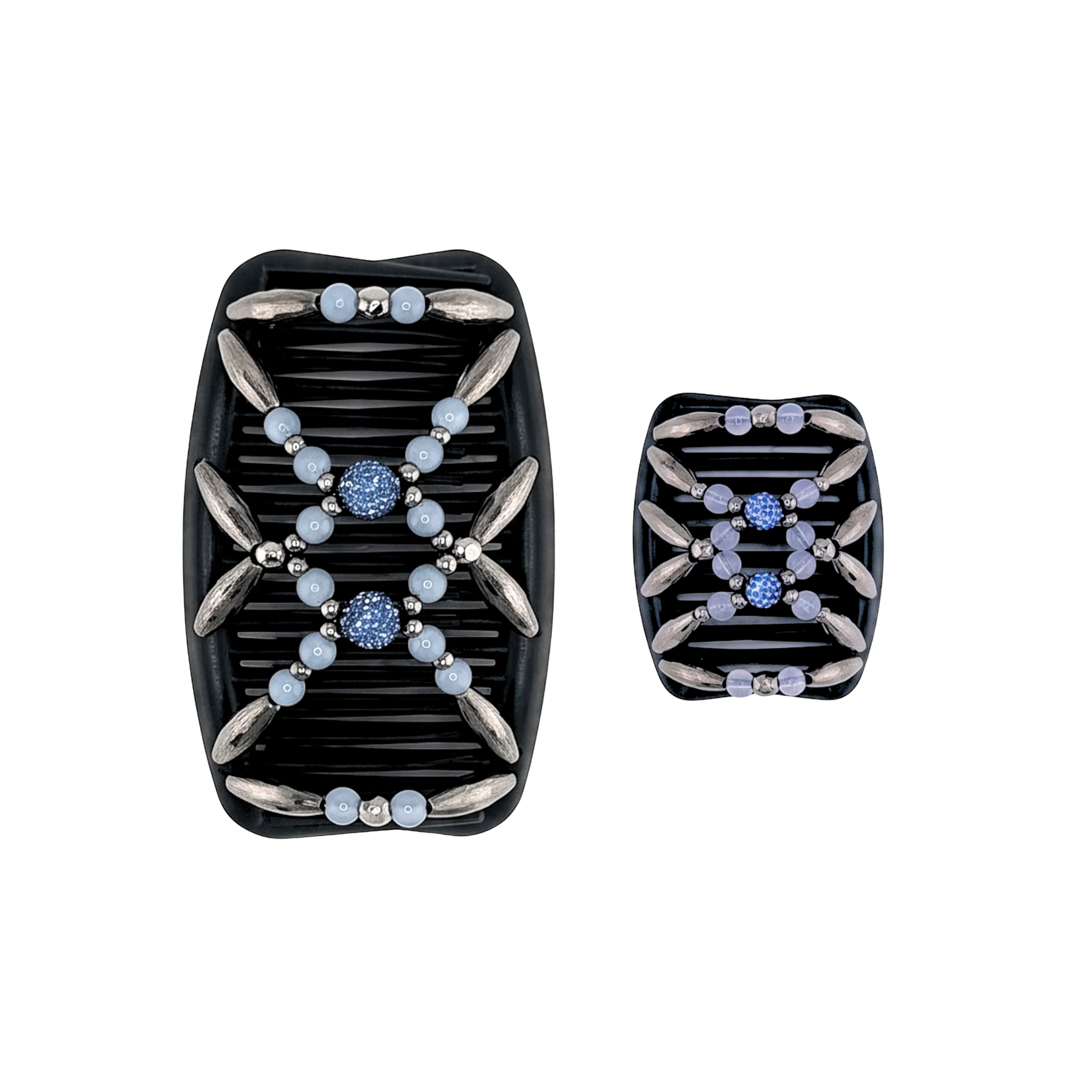 Majestic Charcoal Pastel Blue, Black Combs