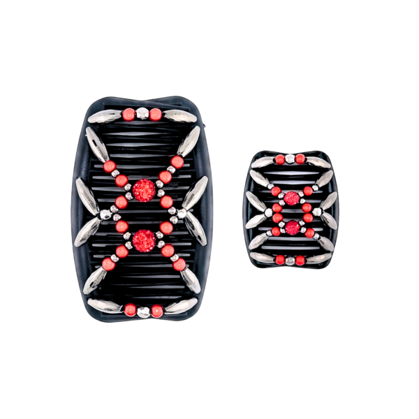Majestic Charcoal Shambala Red, Black Combs