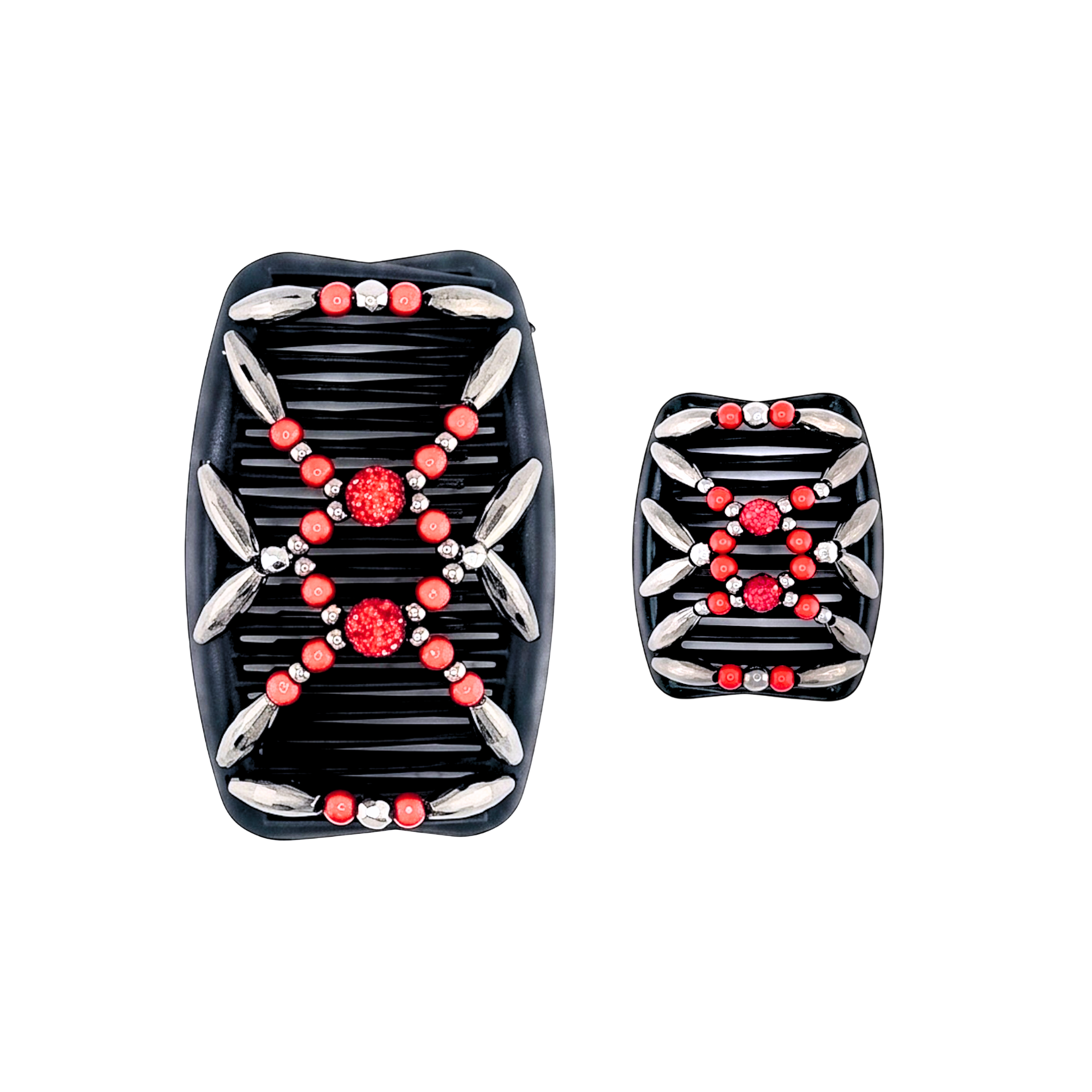 Majestic Charcoal Shambala Red, Black Combs