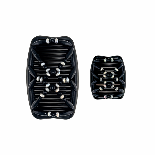 Pearl Black Grey Stone, Black Combs