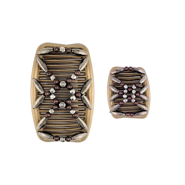 Majestic Charcoal Brown, Gold Combs