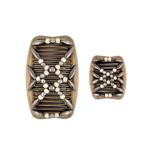 Majestic Charcoal Gold Sand, Gold Combs
