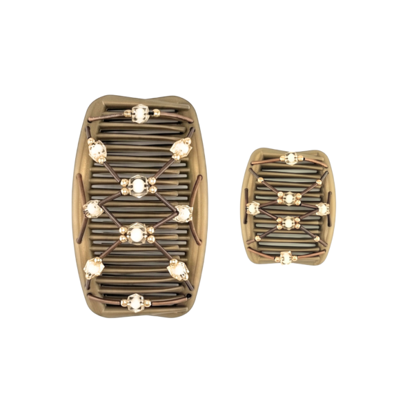 Tuby Bronze Cream Facet, Gold Combs